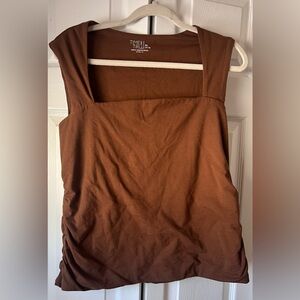 Time and Tru Ruched Square Neck Top